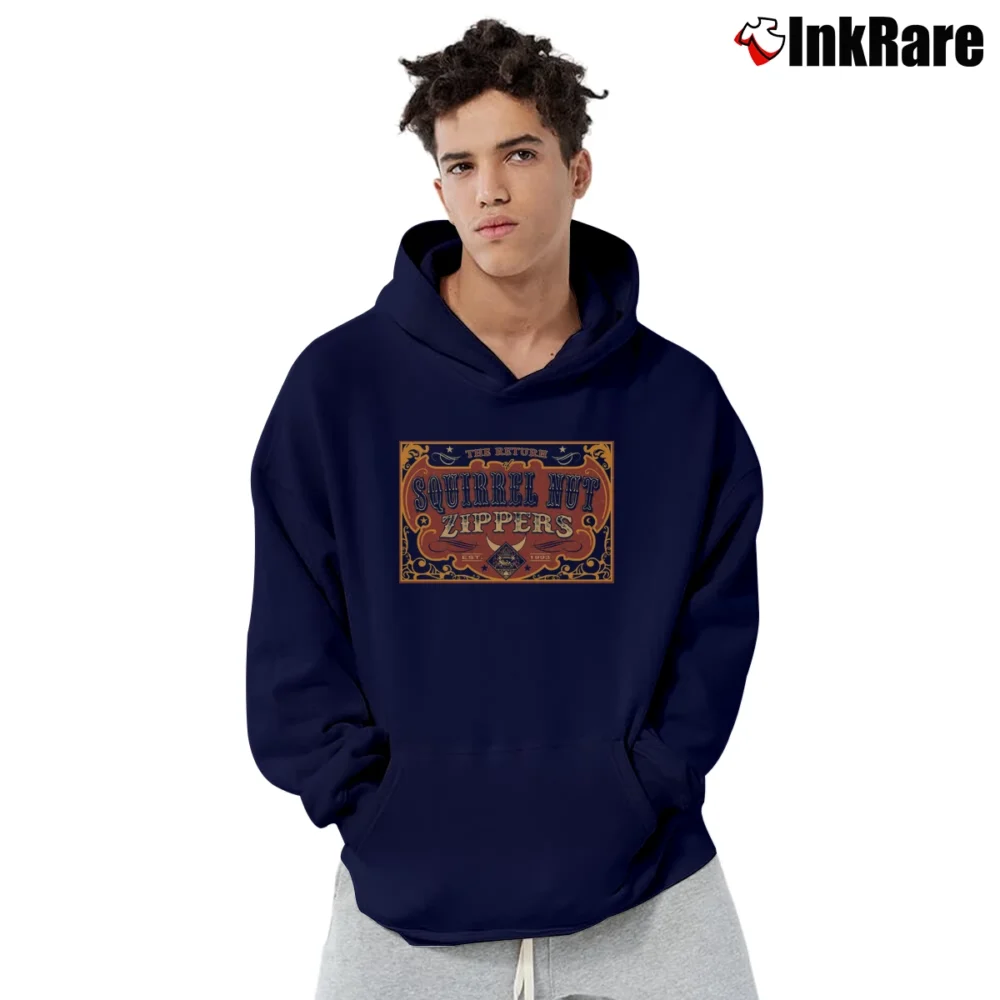 Men’s the return squirrel nut zippers swing revival band Pullover Hoodie in navy | Cozy, Durable, Modern Fit