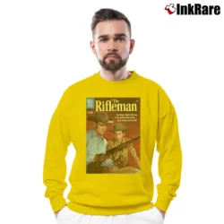Men’s The Rifleman Western TV Series Crewneck Sweatshirt in yellow | Cozy Fabric, Clean Style