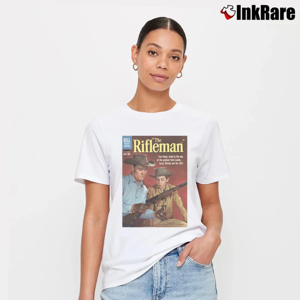 Women’s The Rifleman Western TV Series Signature T-Shirt in white | Soft, Flattering Fit