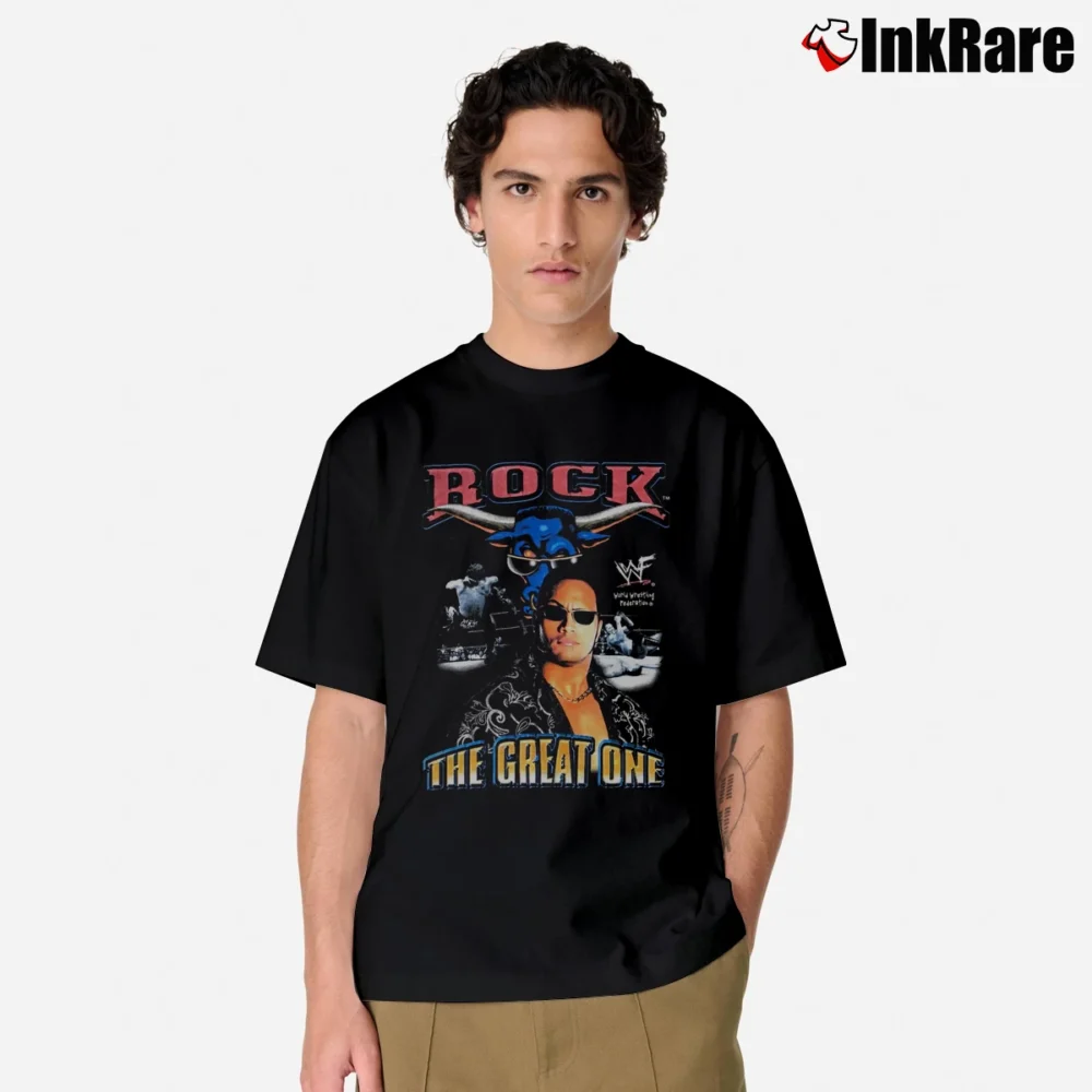 Men’s The Rock Dwayne Johnson Wwe Wrestling Classic T-Shirt in black | Soft, Breathable Everyday Wear