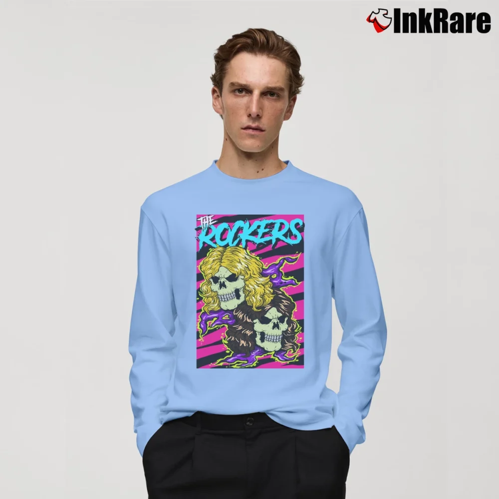 Men’s The Rockers Wrestling Team Long-Sleeve Shirt in light blue | Sleek, Lightweight, Year-Round Wear