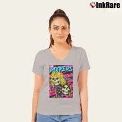 Women’s The Rockers Wrestling Team V-Neck Tee in sport grey | Chic Neckline, Soft Texture