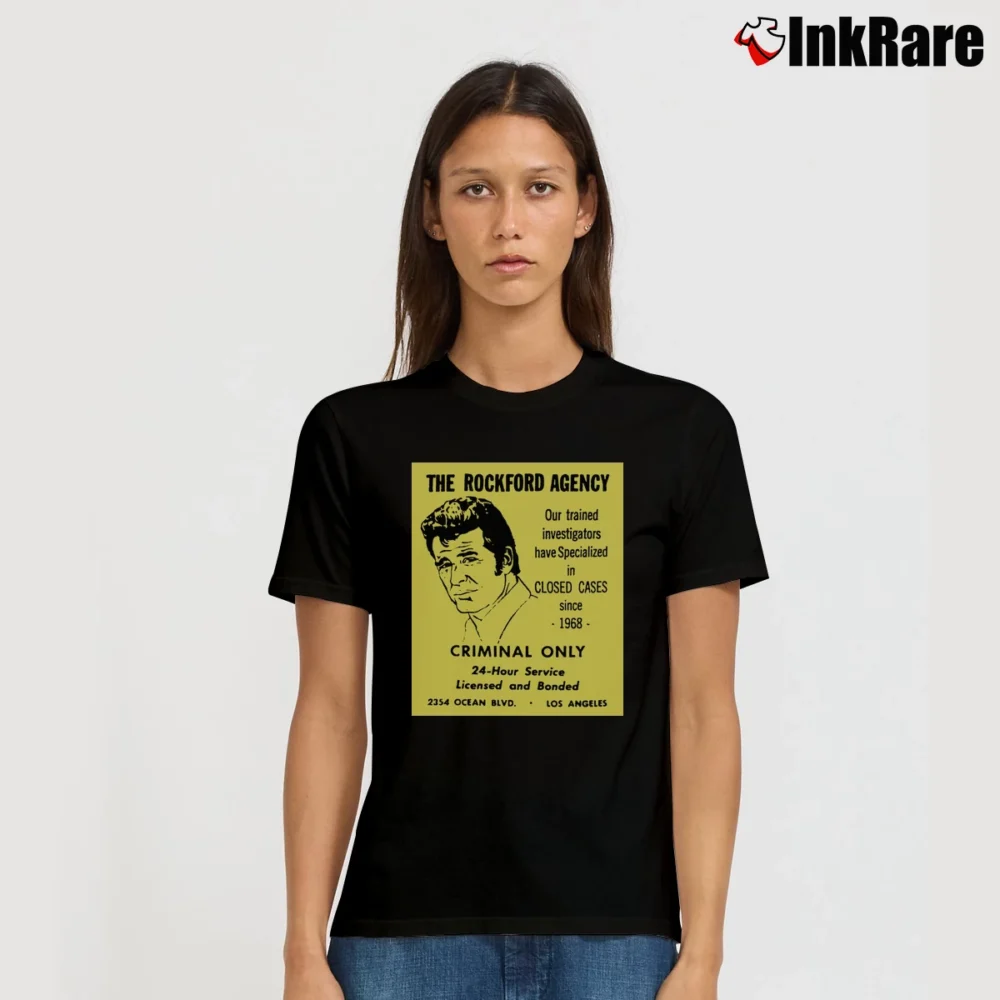 Women’s The Rockford Files James Garner Signature T-Shirt in black | Soft, Flattering Fit