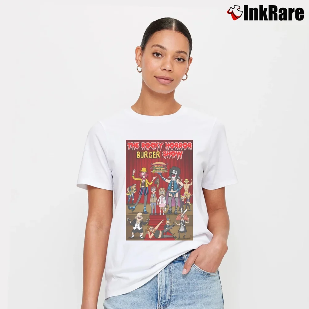 Women’s The Rocky Horror Burger Show Signature T-Shirt in white | Soft, Flattering Fit