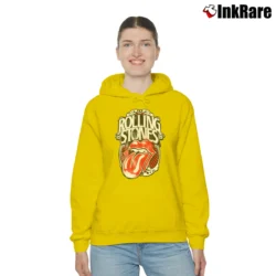 Women’s The Rolling Stones 1978 Tongue for Rock Fans Cozy Hoodie in yellow | Warm, Structured, Stylish