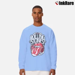 Men’s The Rolling Stones 1978 Tongue for Rock Fans Long-Sleeve Shirt in light blue | Sleek, Lightweight, Year-Round Wear