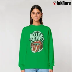 Women’s The Rolling Stones 1978 Tongue for Rock Fans Relaxed Sweatshirt in irish green | Soft, Laid-Back Vibe