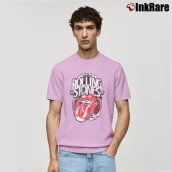 Men’s The Rolling Stones 1978 Tongue for Rock Fans Classic T-Shirt in light pink | Soft, Breathable Everyday Wear