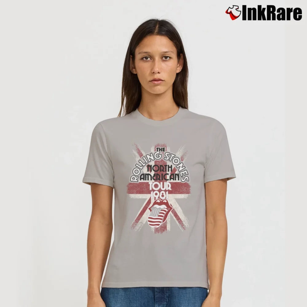 Women’s The Rolling Stones 1981 American Tour Signature T-Shirt in sport grey | Soft, Flattering Fit