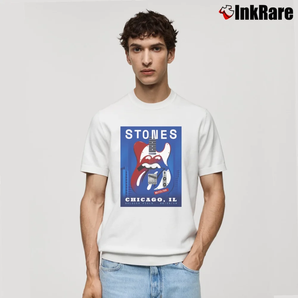 Men’s The Rolling Stones Chicago Il June Classic T-Shirt in white | Soft, Breathable Everyday Wear