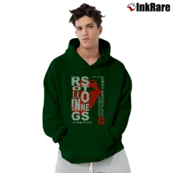 Men’s The Rolling Stones Concert Zurich Switzerland Pullover Hoodie in forest green | Cozy, Durable, Modern Fit
