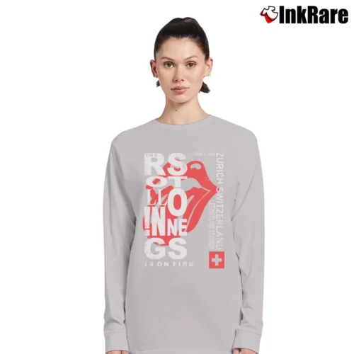 Women’s The Rolling Stones Concert Zurich Switzerland Long-Sleeve Top in sport grey | Sleek, Versatile, All-Season