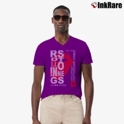 Men’s The Rolling Stones Concert Zurich Switzerland V-Neck Tee in purple | Sharp, Breathable, Everyday Staple