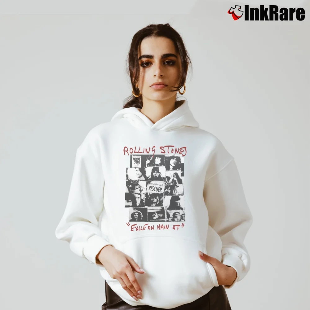 Women’s The Rolling Stones Exile on Main St for Rock Fans Cozy Hoodie in white | Warm, Structured, Stylish
