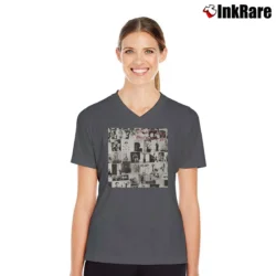 Women’s The Rolling Stones Exile On Main Street for Rock Fans V-Neck Tee in charcoal | Chic Neckline, Soft Texture