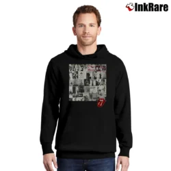 Men’s The Rolling Stones Exile On Main Street Tongue Pullover Hoodie in black | Cozy, Durable, Modern Fit