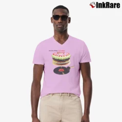 Men’s The Rolling Stones Let It Bleed V-Neck Tee in light pink | Sharp, Breathable, Everyday Staple