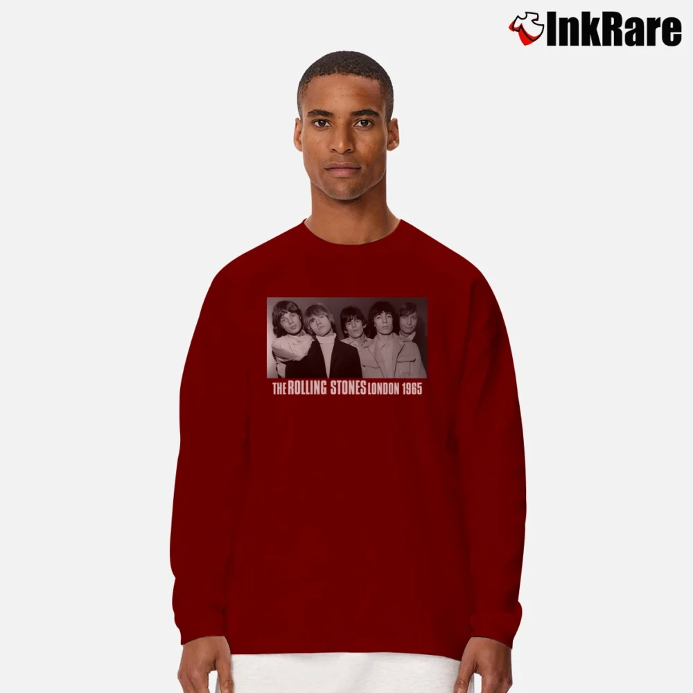 Men’s The Rolling Stones London 1965 Long-Sleeve Shirt in maroon | Sleek, Lightweight, Year-Round Wear
