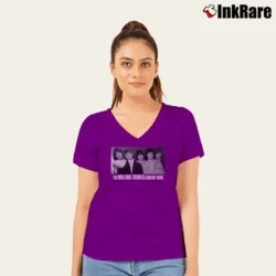 Women’s The Rolling Stones London 1965 V-Neck Tee in purple | Chic Neckline, Soft Texture