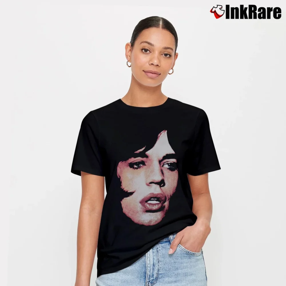 Women’s The Rolling Stones Mick Jagger Performance Face Signature T-Shirt in black | Soft, Flattering Fit
