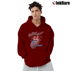 Men’s The Rolling Stones No Filter 2019 Tour Dates Pullover Hoodie in maroon | Cozy, Durable, Modern Fit