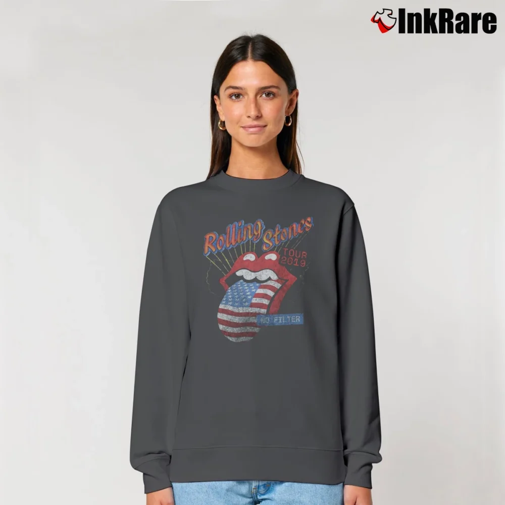 Women’s The Rolling Stones No Filter 2019 Tour Dates Relaxed Sweatshirt in charcoal | Soft, Laid-Back Vibe