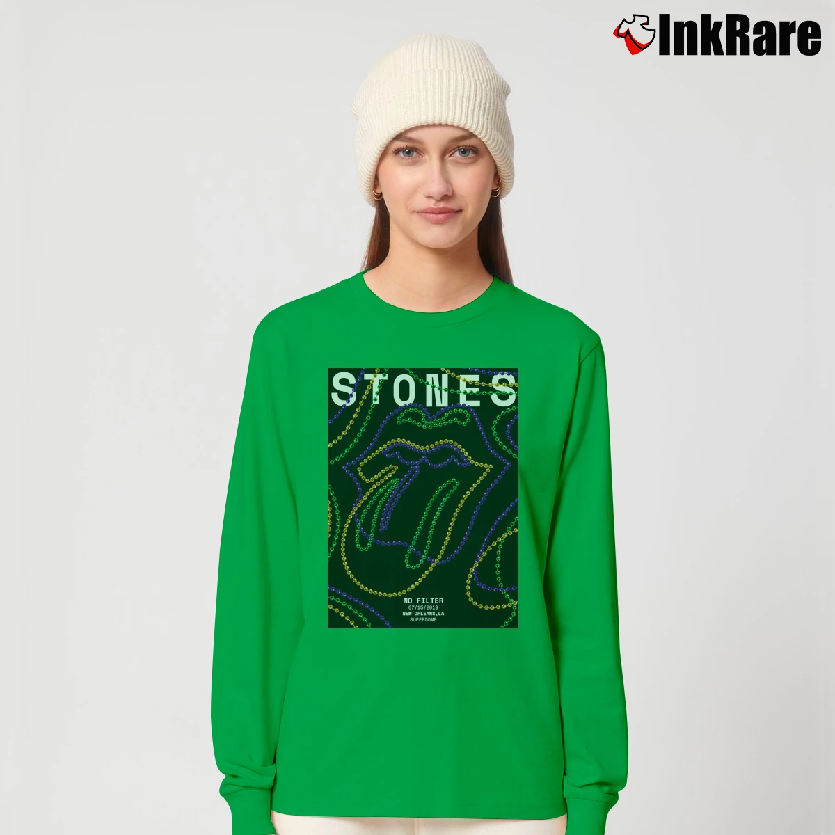 Women’s The Rolling Stones No Filter Album New Orleans La Long-Sleeve Top in irish green | Sleek, Versatile, All-Season