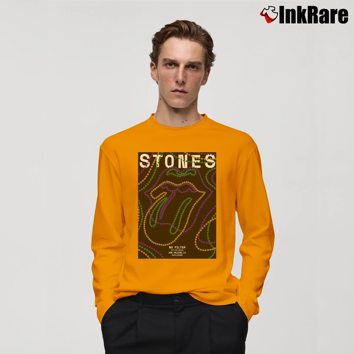 Men’s The Rolling Stones No Filter Album New Orleans La Long-Sleeve Shirt in orange | Sleek, Lightweight, Year-Round Wear