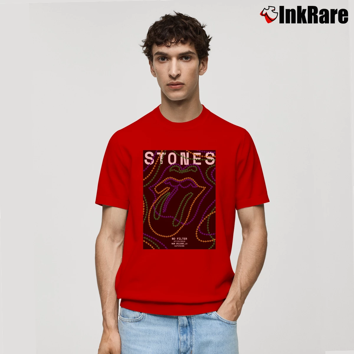 Men’s The Rolling Stones No Filter Album New Orleans La Classic T-Shirt in red | Soft, Breathable Everyday Wear
