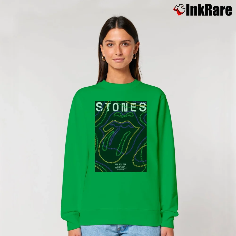 Women’s The Rolling Stones No Filter New Orleans La 2019 Us Tour Relaxed Sweatshirt in irish green | Soft, Laid-Back Vibe