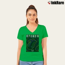 Women’s The Rolling Stones No Filter New Orleans La 2019 Us Tour V-Neck Tee in irish green | Chic Neckline, Soft Texture