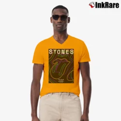 Men’s The Rolling Stones No Filter New Orleans La 2019 Us Tour V-Neck Tee in orange | Sharp, Breathable, Everyday Staple