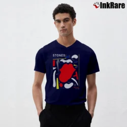 Men’s The Rolling Stones No Filter Warsaw Poland Tour 2018 V-Neck Tee in navy | Sharp, Breathable, Everyday Staple