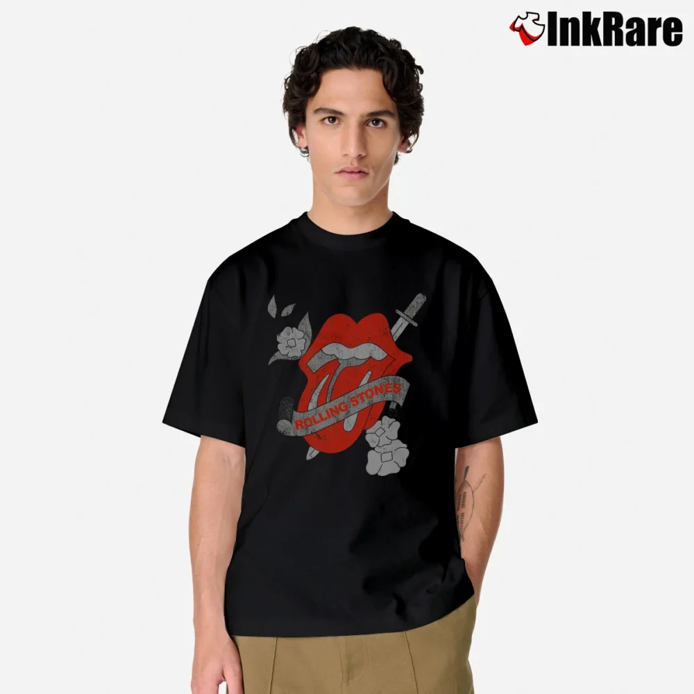 Men’s The Rolling Stones Tattoo Classic T-Shirt in black | Soft, Breathable Everyday Wear