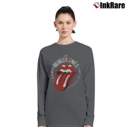 Women’s The Rolling Stones Tongue 50th Anniversary Classic Band Long-Sleeve Top in charcoal | Sleek, Versatile, All-Season