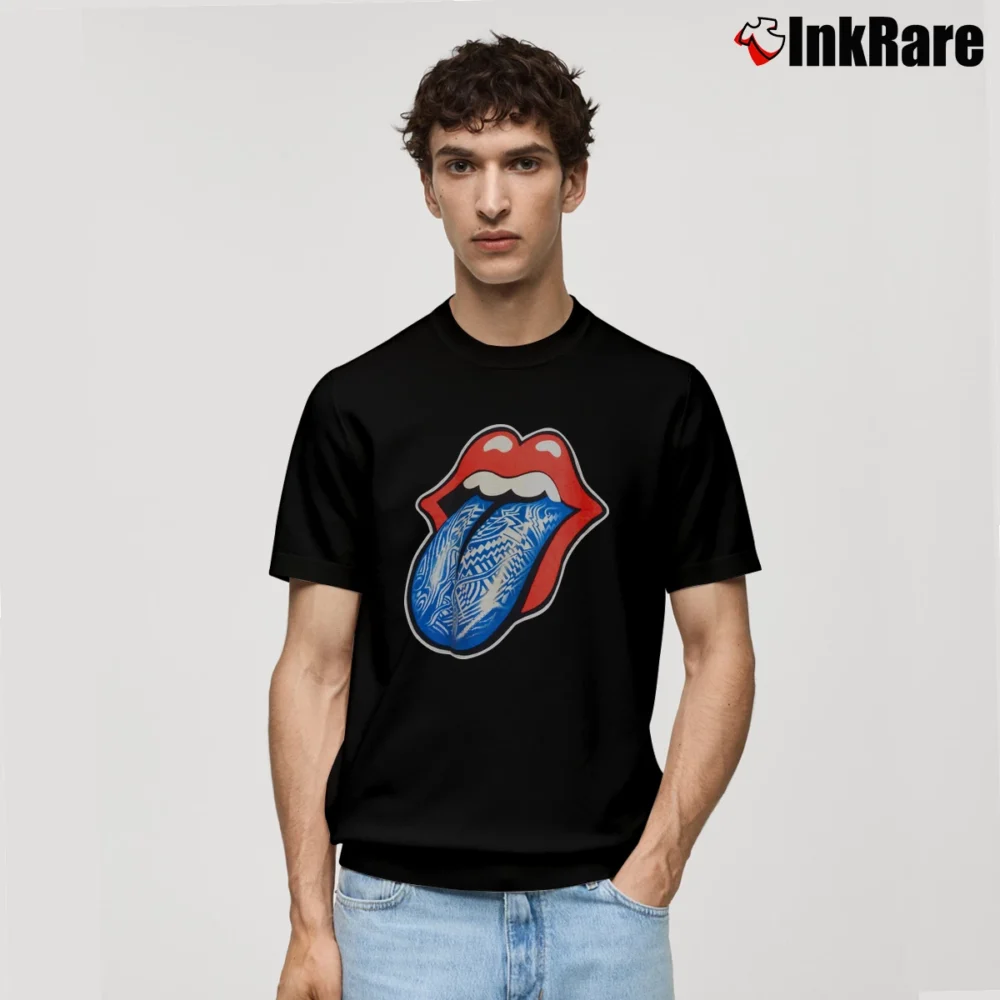 Men’s The Rolling Stones Tongue And Lips Classic T-Shirt in black | Soft, Breathable Everyday Wear