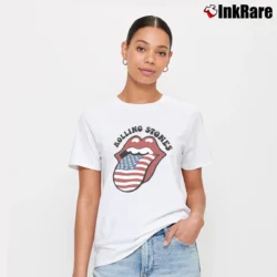 Women’s The Rolling Stones Usa Flag For Men Women Signature T-Shirt in white | Soft, Flattering Fit