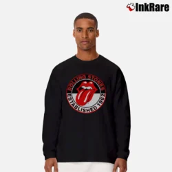 Men’s The Rolling Stones White Est 1962 Tongue Long-Sleeve Shirt in black | Sleek, Lightweight, Year-Round Wear