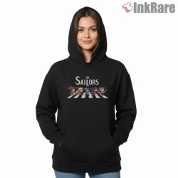 The Sailors Lunar Road Chibi Team Anime Shirt on black hoodie for women graphic tee