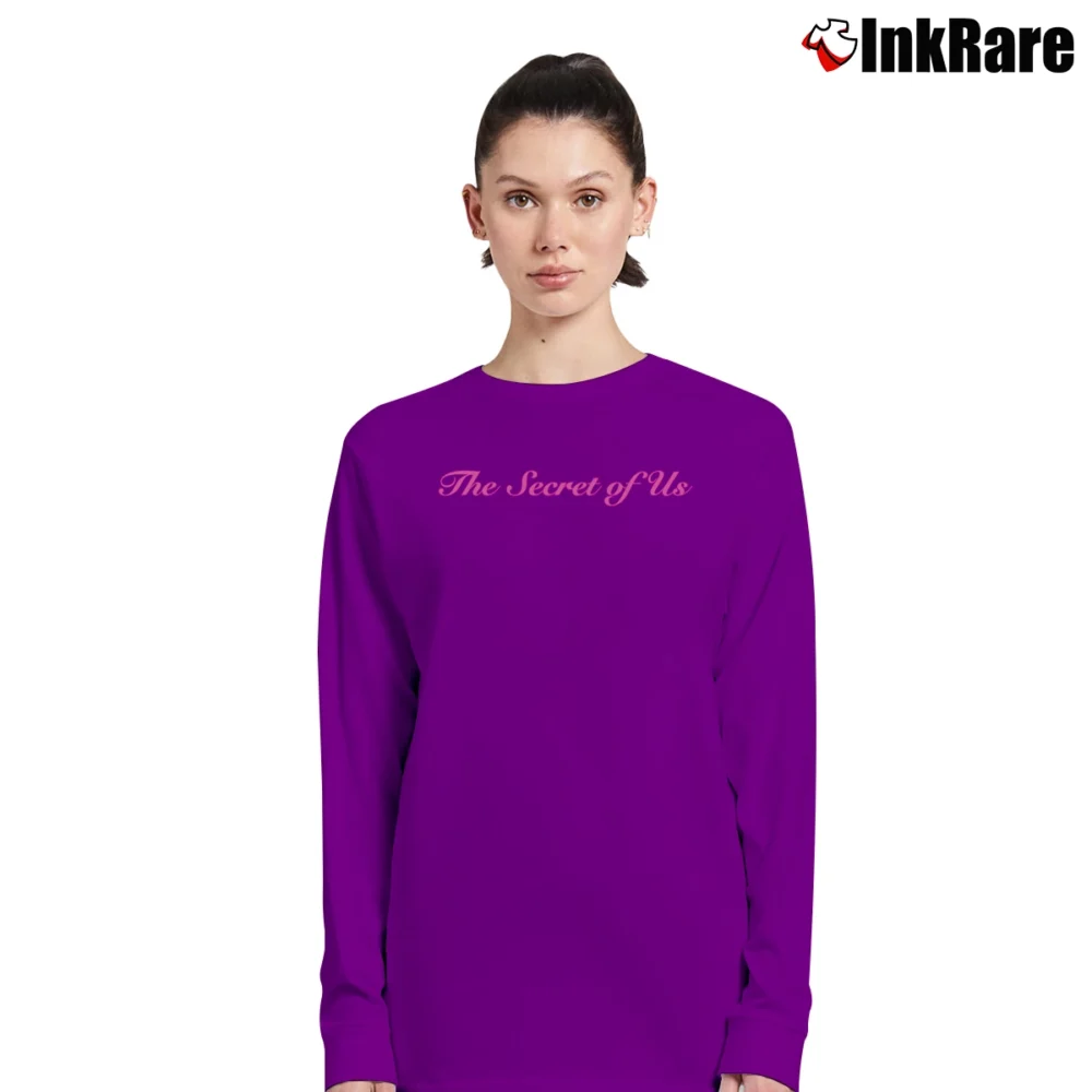 Women’s the secret of us text aesthetic lyrics Long-Sleeve Top in purple | Sleek, Versatile, All-Season