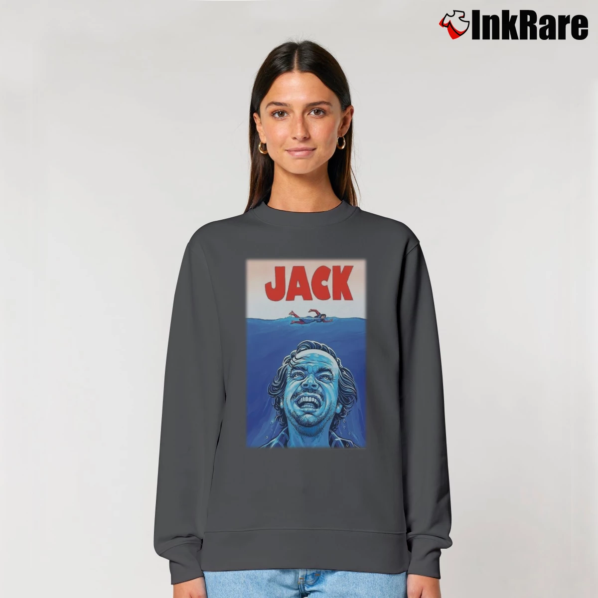 Women’s The Shining Jack Nicholson Relaxed Sweatshirt in charcoal | Soft, Laid-Back Vibe