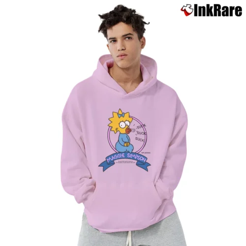 Men’s The Simpsons 90s Maggie Simpson Classic Pullover Hoodie in light pink | Cozy, Durable, Modern Fit