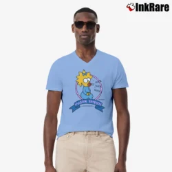 Men’s The Simpsons 90s Maggie Simpson Classic V-Neck Tee in light blue | Sharp, Breathable, Everyday Staple