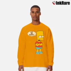 Men’s The Simpsons Bart Eat My Shorts Long-Sleeve Shirt in orange | Sleek, Lightweight, Year-Round Wear