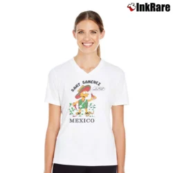 Women’s The Simpsons Bart Sanchez Radical Dude V-Neck Tee in white | Chic Neckline, Soft Texture