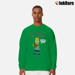 Men’s The Simpsons Bart Simpson Underachiever Long-Sleeve Shirt in irish green | Sleek, Lightweight, Year-Round Wear