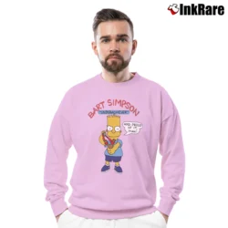 Men’s The Simpsons Bart Simpson Underachiever Crewneck Sweatshirt in light pink | Cozy Fabric, Clean Style
