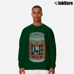 Men’s The Simpsons Duff Beer Moe's Tavern Graphic Long-Sleeve Shirt in forest green | Sleek, Lightweight, Year-Round Wear