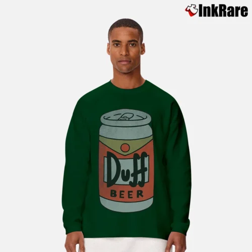 Men’s The Simpsons Duff Beer Moe's Tavern Graphic Long-Sleeve Shirt in forest green | Sleek, Lightweight, Year-Round Wear