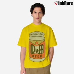 Men’s The Simpsons Duff Beer Moe's Tavern Graphic Classic T-Shirt in yellow | Soft, Breathable Everyday Wear